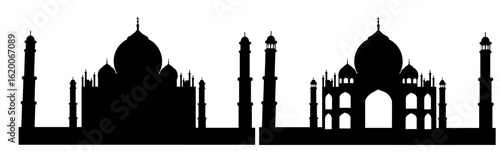 cityscape silhouette vector illustration Taj mahal