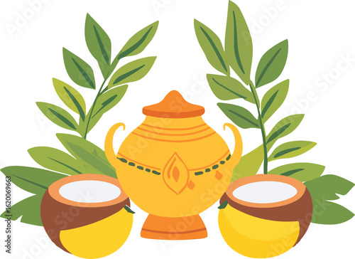 clay pot with plant