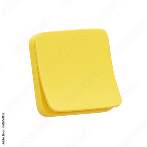 3d sticky note isolated on white background  