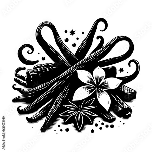 Vanilla Beans and Star Anise Spice Arrangement.