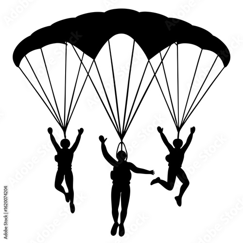 silhouette of a man with parachute