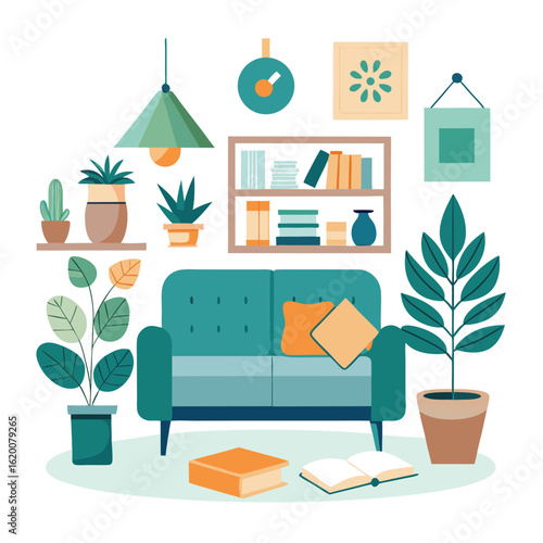 Therapist Office Decor Featuring Plants Calming Posters And Comfortable Furniture