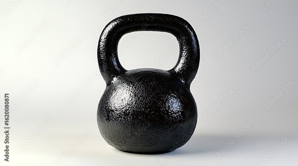 Fototapeta premium Black kettlebell fitness equipment