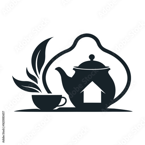      Tea house logo vector illustration.

