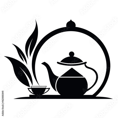      Tea house logo vector illustration.

