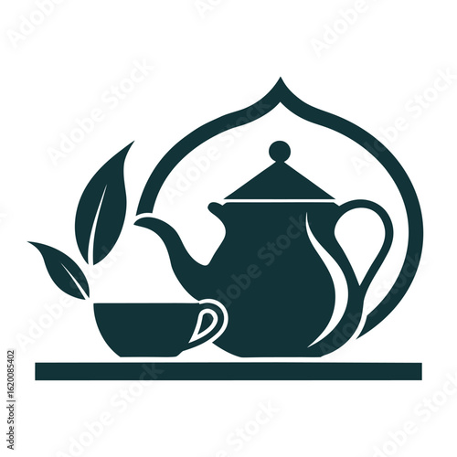      Tea house logo vector illustration.

