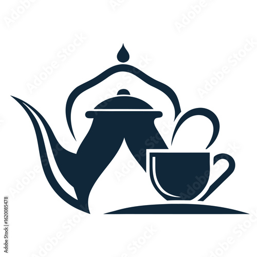      Tea house logo vector illustration.

