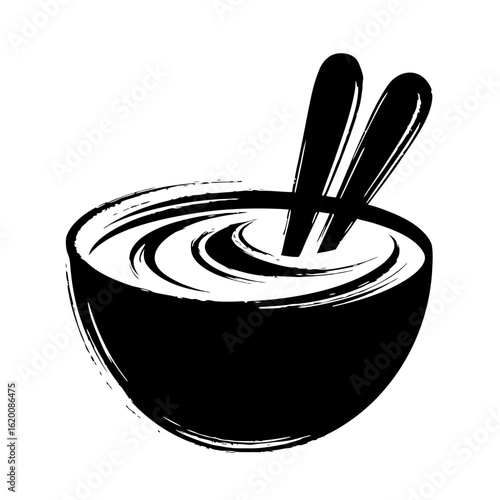 Hummus with carrot sticks shown with bowl of dip and vegetable snacks. Hummus with carrot sticks, simple and minimalist graphic showing a culinary element of healthy eating habits.