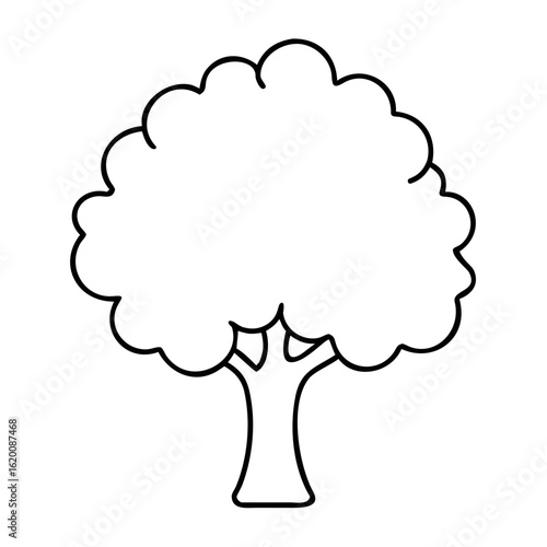 Elegant tree silhouette design element perfect for nature themed layouts and clean botanical designs, originally vector graphic for seamless scaling