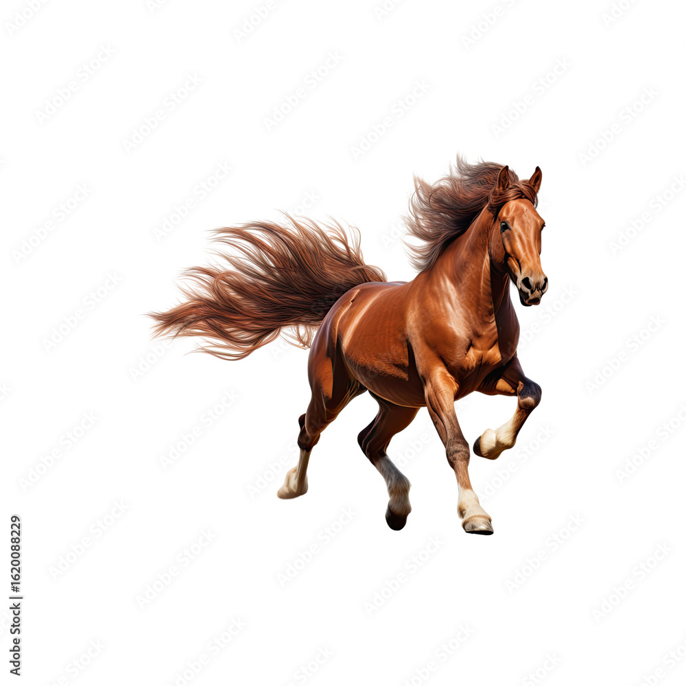 Obraz premium Running horse isolated on white background