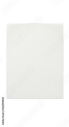 Perfectly rectangular, translucent vellum paper with a milky off-white hue, smooth texture, against a pure transparent background, top-down flat lay view, minimalist product concept
