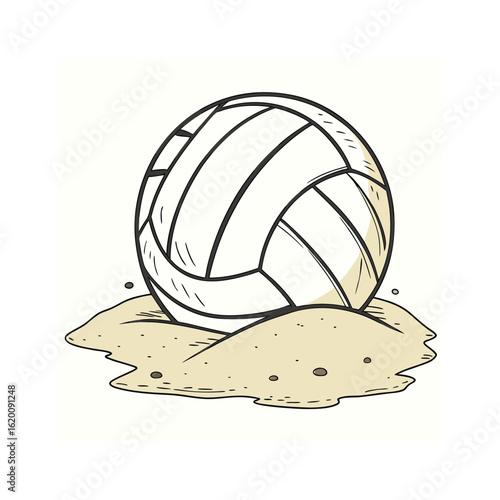 A Volleyball Resting on the Sand: The Spirit of Beach Sports and Summer Fun

