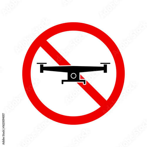 No Drones Allowed Warning Sign Isolated on Transparent Background