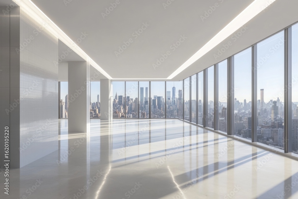 Obraz premium High-floor room with skyline view