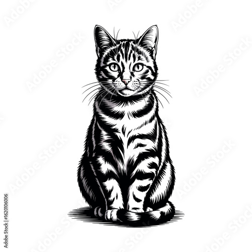 Cat engraving art
