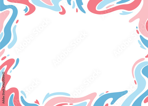 Abstract art border background on isolated white background. Vector illustration.