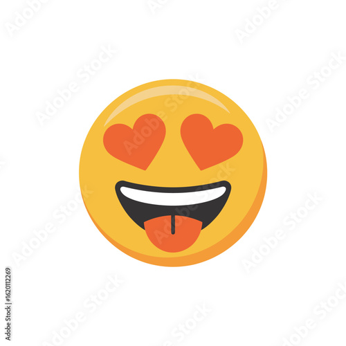 Loving face with heart eyes emoji. A happy and excited emoticon symbol, ideal for digital communication and design.
