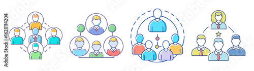 Various organizational structures showcasing management models and team work in business