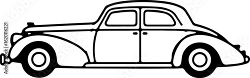 Classic Vintage Car Silhouette vector