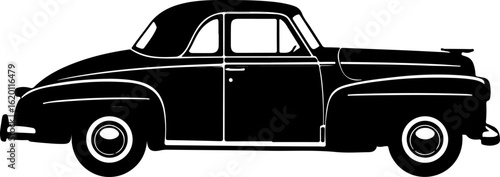 Classic Vintage Car Silhouette vector