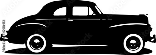 Classic Vintage Car Silhouette vector