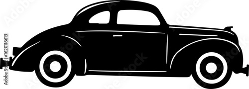 Classic Vintage Car Silhouette vector