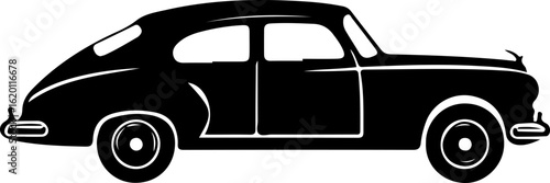 Classic Vintage Car Silhouette vector