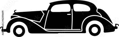 Classic Vintage Car Silhouette vector
