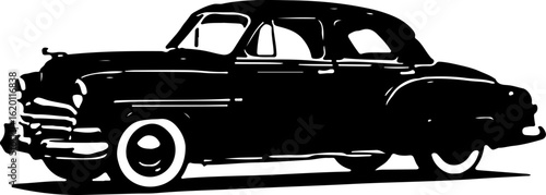 Classic Vintage Car Silhouette vector