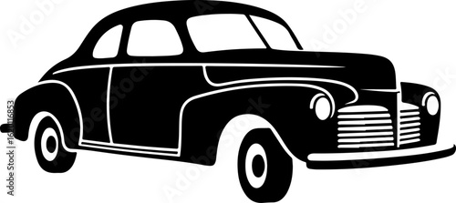 Classic Vintage Car Silhouette vector