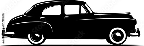 Classic Vintage Car Silhouette vector