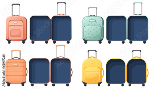 Vector cartoon image of a suitcase for travel. Concept of a trip, business trip, etc. Element for your design