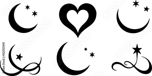 "Islamic Crescent Symbols with Arabic Calligraphy" bundle