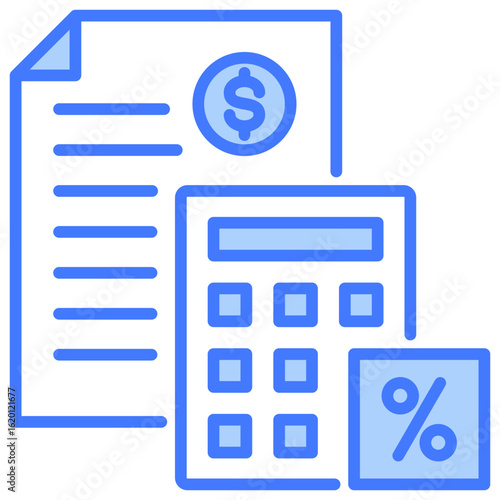 Tax Calculation Blue Icon
