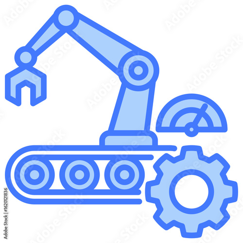 Machine Utilization Blue Icon