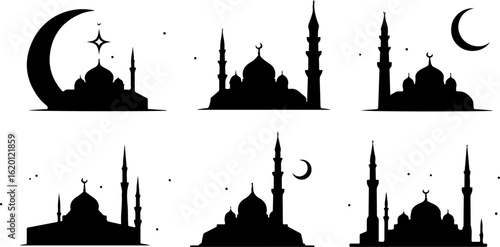"Islamic Crescent Symbols with Arabic Calligraphy" bundle