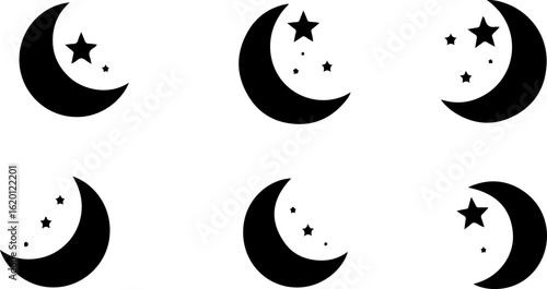 "Islamic Crescent Symbols with Arabic Calligraphy"