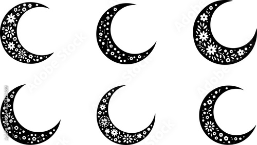 "Islamic Crescent Symbols with Arabic Calligraphy" bundle
