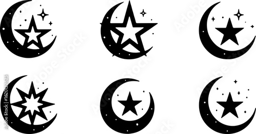 "Islamic Crescent Symbols with Arabic Calligraphy" bundle