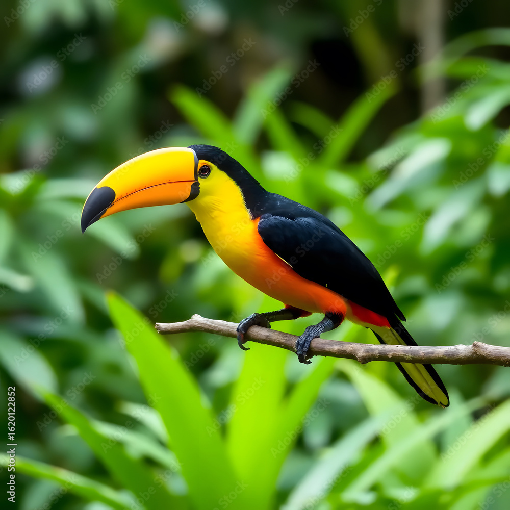 Obraz premium Keel billed toucan beautiful toucan close up