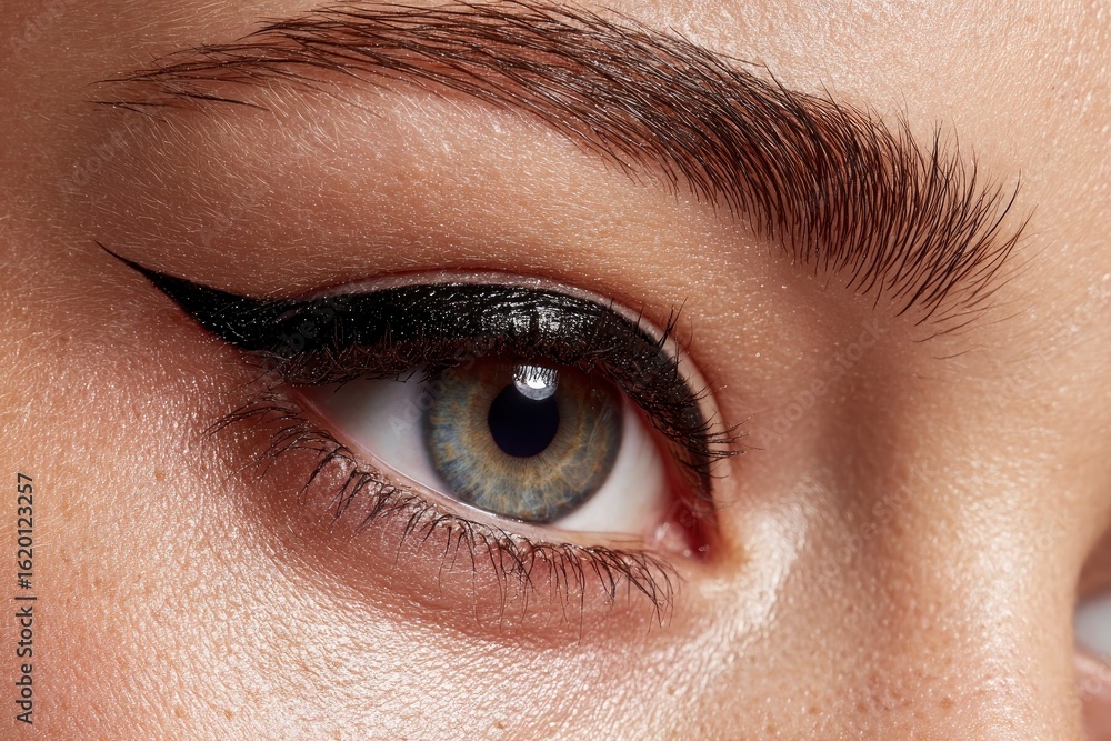 Obraz premium Closeup shot of a womans eye with eyeliner
