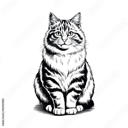 Cat engraving art