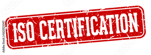 iso certification rectangular sign. iso certification stamp