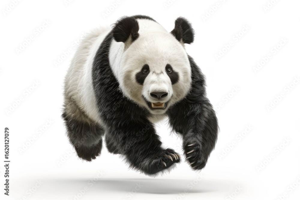 Panda bear running wildlife animal white. Panda bear running wildlife animal white.