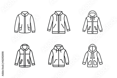 weather resistant jacket icon line art vector illustration