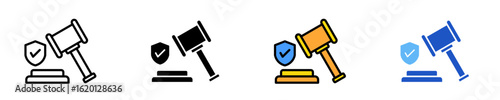 Judge Gavel  Icon Set Multiple Style Collection
