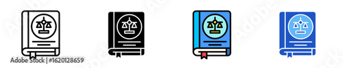 Law Book  Icon Set Multiple Style Collection
