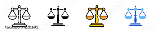 Scales Of Justice  Icon Set Multiple Style Collection

