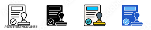 Official Stamp  Icon Set Multiple Style Collection
