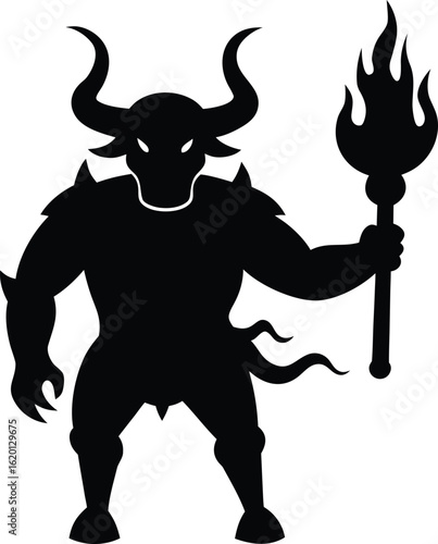 Minotaur man vector art illustration